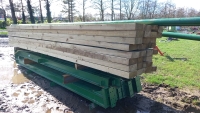 Steel portal framed building 60 ft x 25 ft approx., 12 ft to eaves, timber roof purlins, 2 wind braces, 10 legs, 5 rafters - 4