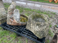 Owl bird bath and tree effect planter - 3