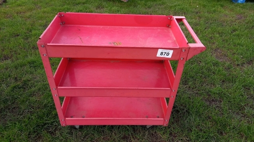 Large red mechanics tool trolley