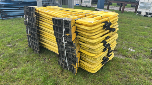 Pack of yellow pedestrian safety fencing