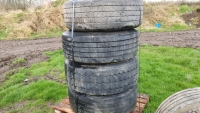 4x 385x22.5 super single wheels and tyres