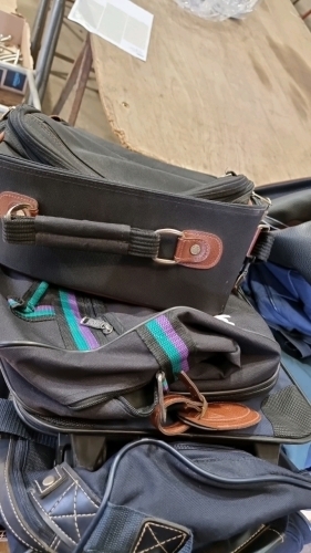 Antler cabin bag, Pierre Cardin large travel bag, Prospect expanding bag on wheels and small soft case on wheels