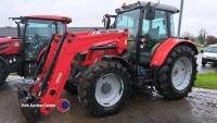 Massey Ferguson 5713 SL Dyna 4 tractor c/w 965 loader, 40k, 2X SCV, 2 x E-SCV, cab & front suspension, 18.4/38 14/9R28, YX17 CPV, with V5, 2962hrs