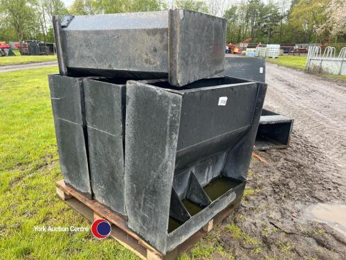 4 x plastic pig feed hoppers