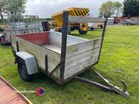 Car trailer, ready to be driven away, size of tub 48' x 72' x18', total length 105'