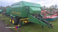 John Deere 690 square baler, no control box but pressures up with the thumb screw at the rear and all turns over by hand.