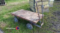 4 wheel turntable trolley approx 4ft x 2ft top