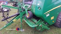 John Deere F440R fixed chamber baler, flotation tyres, net wrap, 22,500 bales, 2014, control box in office - 5