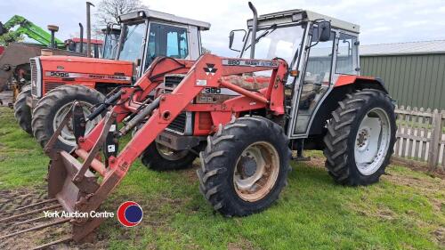 Massey Ferguson 390 4wd tractor c/w MF 880 loader, 5900 hours, M36 GTL, PTO & key in office