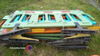 Quantity of plastic pedestrian barriers