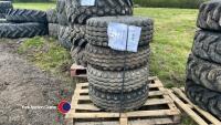 4 x Starco dumper tyres 10/75/15.3. All tyres checked and tested. 80% remaining tread, ready for work.