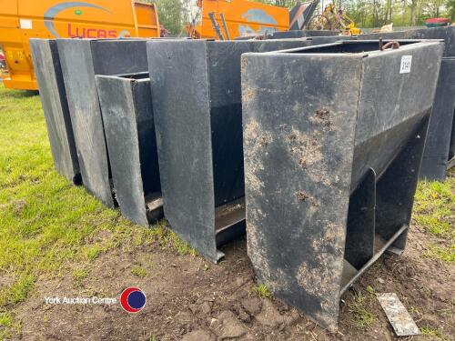 5 x plastic pig feed hoppers