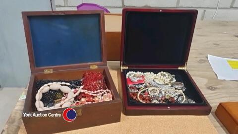 2 x wooden boxes of jewellery