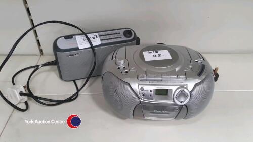 Pacific CD/cassette radio plus Sony radio