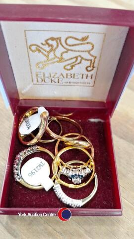 Box of jewellery rings