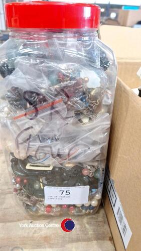 Jar of vintage jewellery