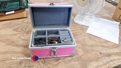 Pink box with jewellery