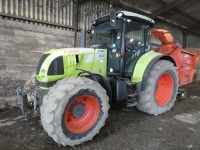 Claas Arion 640 tractor, front linkage and PTO, 8,059 hours, AY09 ELJ, back window included in the sale 