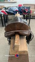 Antill Pilbington Saddle for 14.2 pony, Dark Brown, Length 16', Flap width 13', Flap length 14' - Including Stirrups - 4