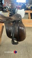 Antill Pilbington Saddle for 14.2 pony, Dark Brown, Length 16', Flap width 13', Flap length 14' - Including Stirrups - 5