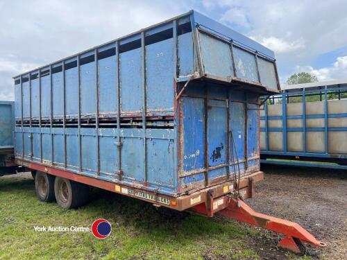 Tractor drawn 24ft Griffiths cattle trailer with sheep decks