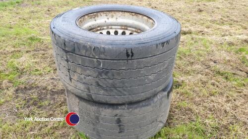 Pair 455/215/22.5 wheels and tyres