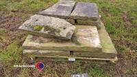 Assortment of Sandstone pavers, mixed sizes