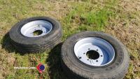 Pair of Kumho 23.5/75/17.5 6 stud trailer wheels - 4