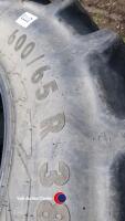 600/65/38 tractor tyres, no repairs. - 3