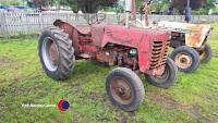 International B250 tractor, starts and runs well c/w arms. PTO and brakes, new battery