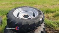 Set of 4 Ex Case MX110 rowcrop wheels and tyres 270/95R48 and 270/95R32 - 2
