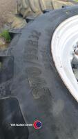 Set of 4 Ex Case MX110 rowcrop wheels and tyres 270/95R48 and 270/95R32 - 3