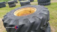 Pair of 24.5R32 wheels on 8 stud rims - 2