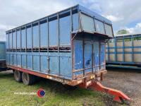 Tractor drawn 24ft Griffiths cattle trailer with sheep decks