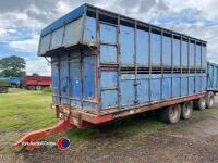 Tractor drawn 24ft Griffiths cattle trailer with sheep decks - 2