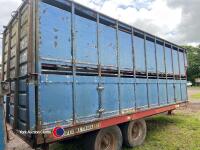 Tractor drawn 24ft Griffiths cattle trailer with sheep decks - 4