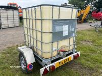 Trailed water bowser, working lights, good tyres - 3