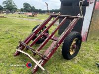 Antique cart axle and wheels