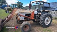 David Brown loader tractor, engine runs well, key in office - 2