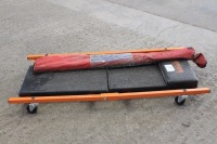 Mechanics crawling board and collapsible towing pole