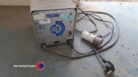 48 volt drivable electric replica steam engine and battery changer, quantity of spares and other items in office - 7