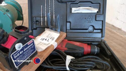 Hilti TE2 drilI 110v 50 - 60hz, 600w, & Martek drill sharpener