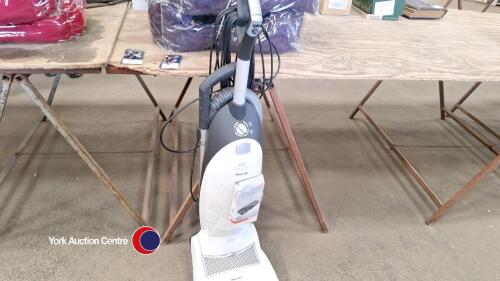 White Miele Power Plus Allervac 300-1800w vacuum cleaner with attachments and spare new filter