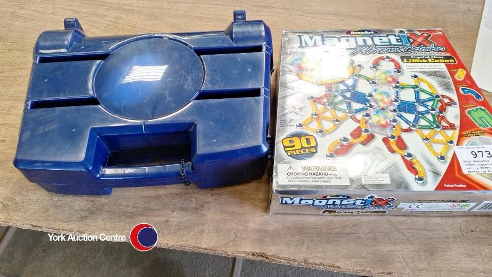 Mega Magnetix Xtreme Combo magnetic building set carry case with extras by Rose Art July timed online auction Household and Workshop Contents York Auction Centre