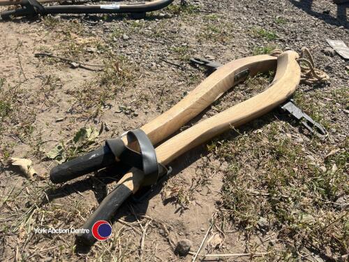 Refurbished wood heavy horse harness hames