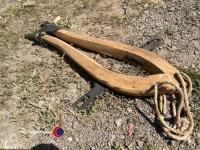 Refurbished wood heavy horse harness hames - 3