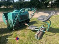 Allett 36in cut ride on cylinder mower, working order, key in office - 4