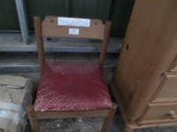 Carmichaels of Hull labelled chair from Beverley Minster with leather cover from Hodgsons Tannery