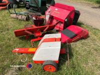 Implements for Countax garden tractor - Countax scarifier & grassbox, lawn groomer sprayer, snow plough blade, Countax tractor bonnet and Westwood seeder - 3