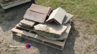 Pallet of stone flags & ridge tiles